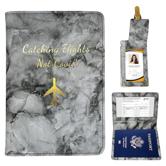 Passport And Vaccine Card Holder Combo With Vaccine Card Slot, Passport Wallet, Passport Cover/ Case For Women And Men(AK-turquoise) | Passport Covers